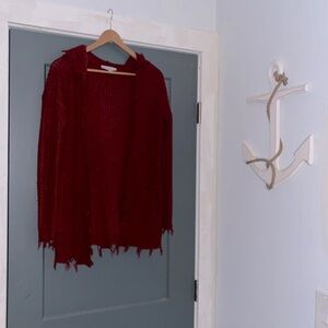 Frayed Cardigan Hoodie